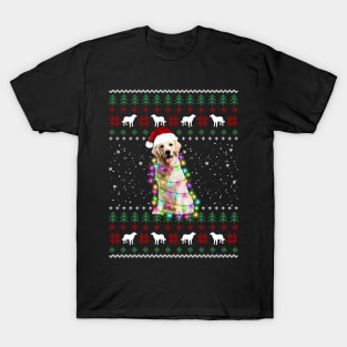 Funny Nova Scotia Duck Tolling Retriever Christmas Dog Light Santa Hat Xmas - Merry Christmas T-Shirt